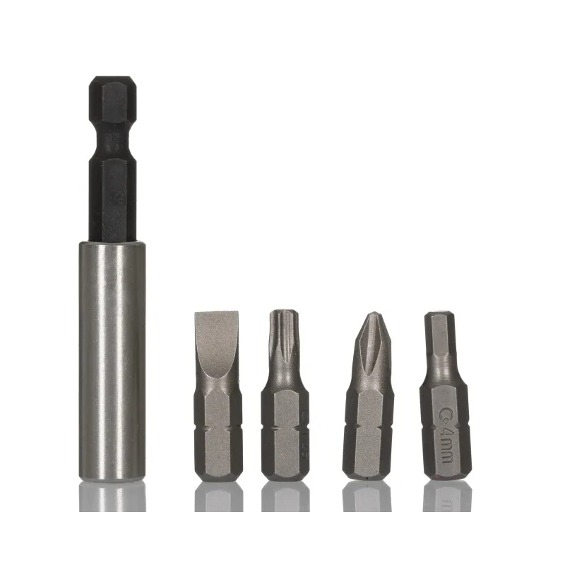 RS PRO Screwdriver Bit Set, Hex, Slotted, Phillips, Torx, Pozidriv, 31 Pieces Stainless Steel Sleeve, 1/4 in Drive 192-3663