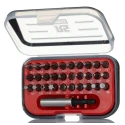 RS PRO Screwdriver Bit Set, Hex, Slotted, Phillips, Torx, Pozidriv, 31 Pieces Stainless Steel Sleeve, 1/4 in Drive 192-3663