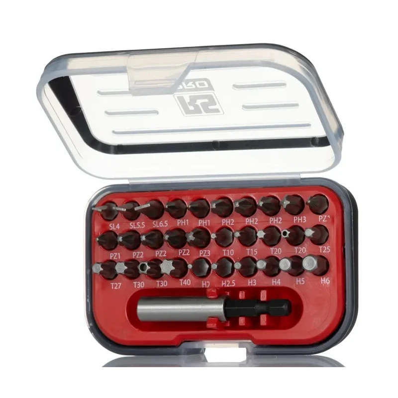RS PRO Screwdriver Bit Set, Hex, Slotted, Phillips, Torx, Pozidriv, 31 Pieces Stainless Steel Sleeve, 1/4 in Drive 192-3663