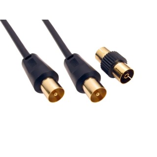 RS PRO RF Coaxial Cable, TV Aerial Connector Series, 40 m, 75 Ω, Black, Terminated 192-4501