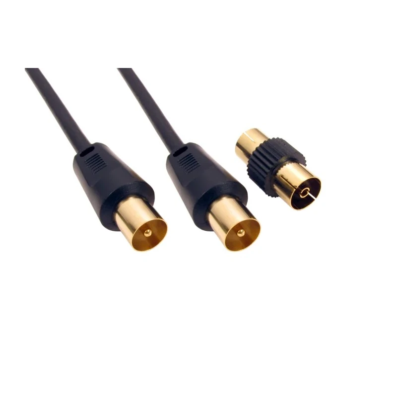 RS PRO RF Coaxial Cable, TV Aerial Connector Series, 40 m, 75 Ω, Black, Terminated 192-4501