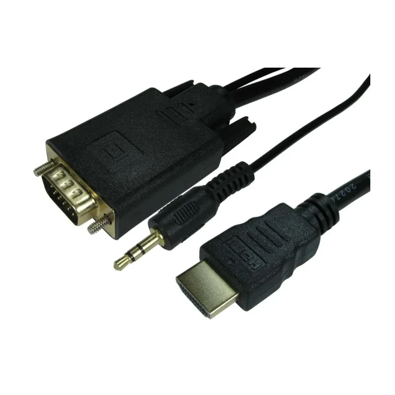 RS PRO HDMI to VGA Cable, Male to Male, 1.8 m, Black, Polyvinyl Chloride, 192-4518