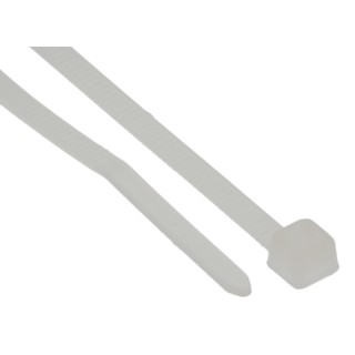 HellermannTyton Non-Releasable Cable Tie, 205 mm x 2.5 mm, Polyamide 66, Natural, T18L Series 111-02119 T18L-PA66-NA