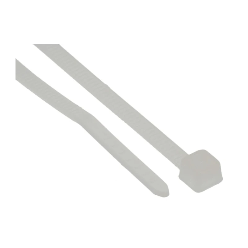 HellermannTyton Non-Releasable Cable Tie, 205 mm x 2.5 mm, Polyamide 66, Natural, T18L Series 111-02119 T18L-PA66-NA