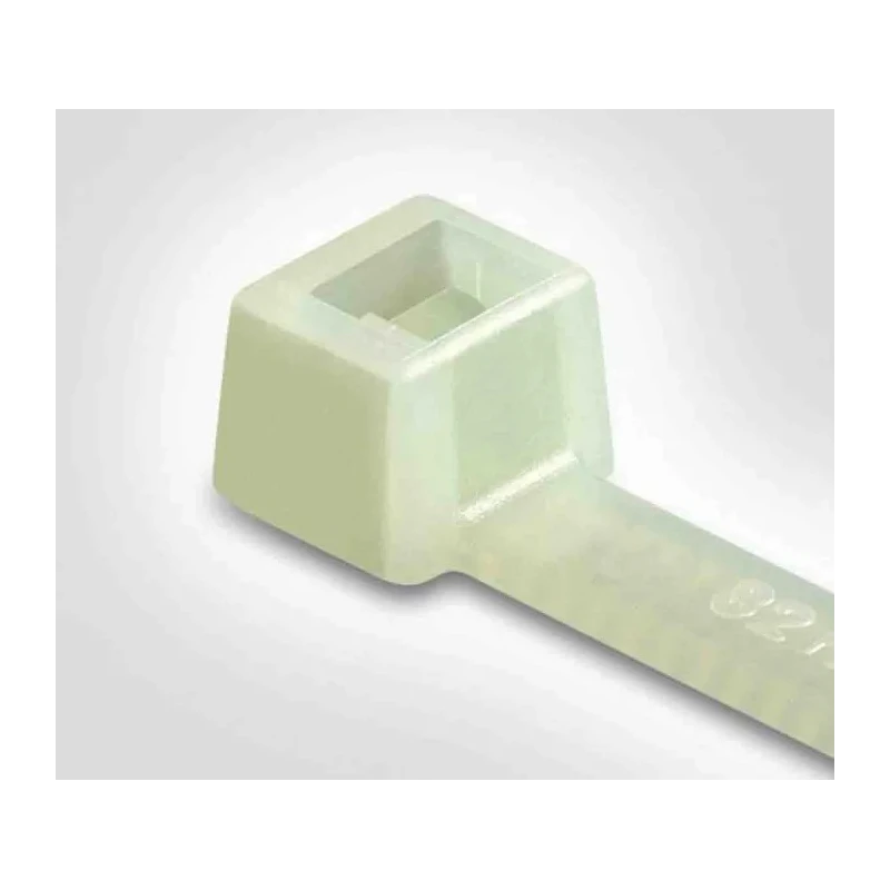 HellermannTyton Non-Releasable Cable Tie, 205 mm x 2.5 mm, Polyamide 66, Natural, T18L Series 111-02119 T18L-PA66-NA