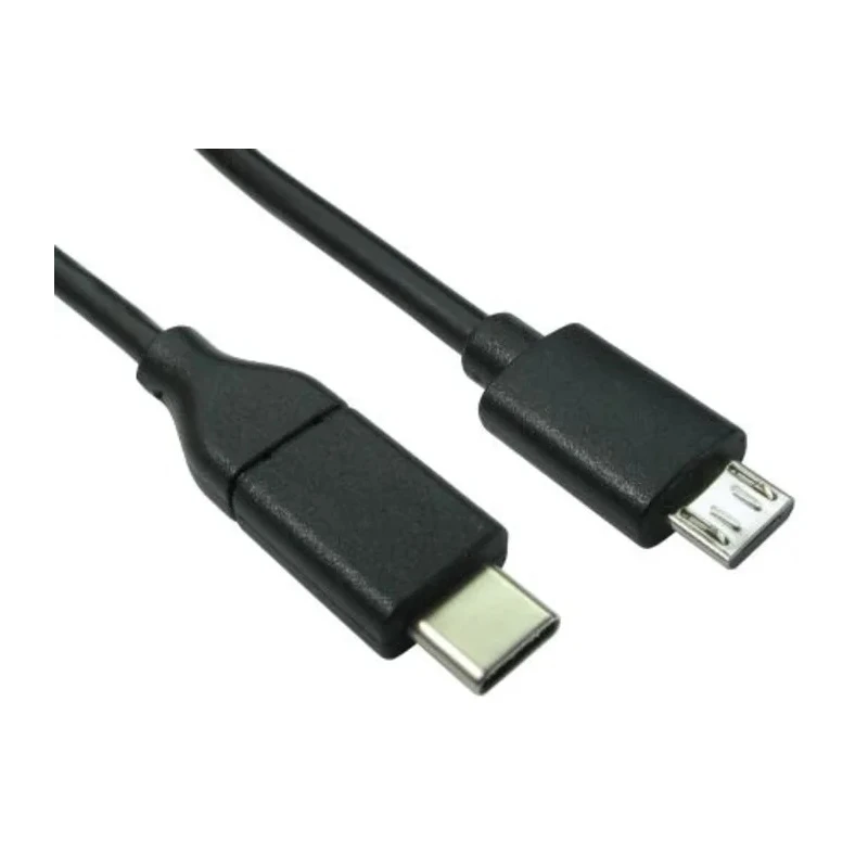 RS PRO IC Socket USB Cable, Male USB Type C to Male Micro USB Type B, USB 2.0, Black, 3m 192-4731