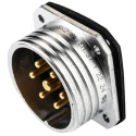 Amphenol Socapex Circular Connector 7 Contacts Panel Mount Socket Male IP67 SL61 Series 480V 50A SL EM 37 Y