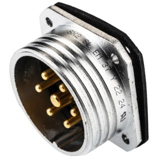Amphenol Socapex Circular Connector 7 Contacts Panel Mount Socket Male IP67 SL61 Series 480V 50A SL EM 37 Y
