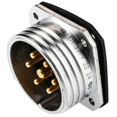 Amphenol Socapex Circular Connector 7 Contacts Panel Mount Socket Male IP67 SL61 Series 480V 50A SL EM 37 Y