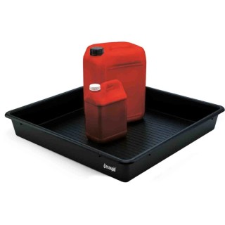 Ecospill Ltd Polyethylene Spill Tray for Industrial Storage, 64 L Capacity, 800 x 800 x 120 mm, Chemical-Resistant P3048080