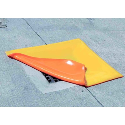 Ecospill Ltd Polyurethane Drain Cover, 460mm x 460mm, Orange, Chemical Resistant, D4204646