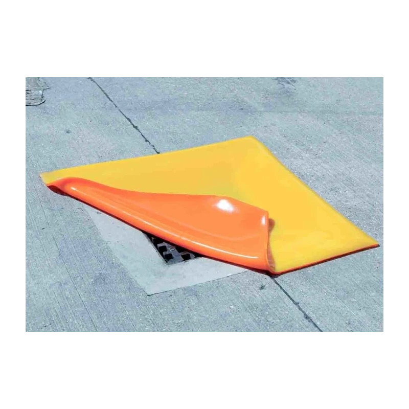 Ecospill Ltd Polyurethane Drain Cover, 460mm x 460mm, Orange, Chemical Resistant, D4204646