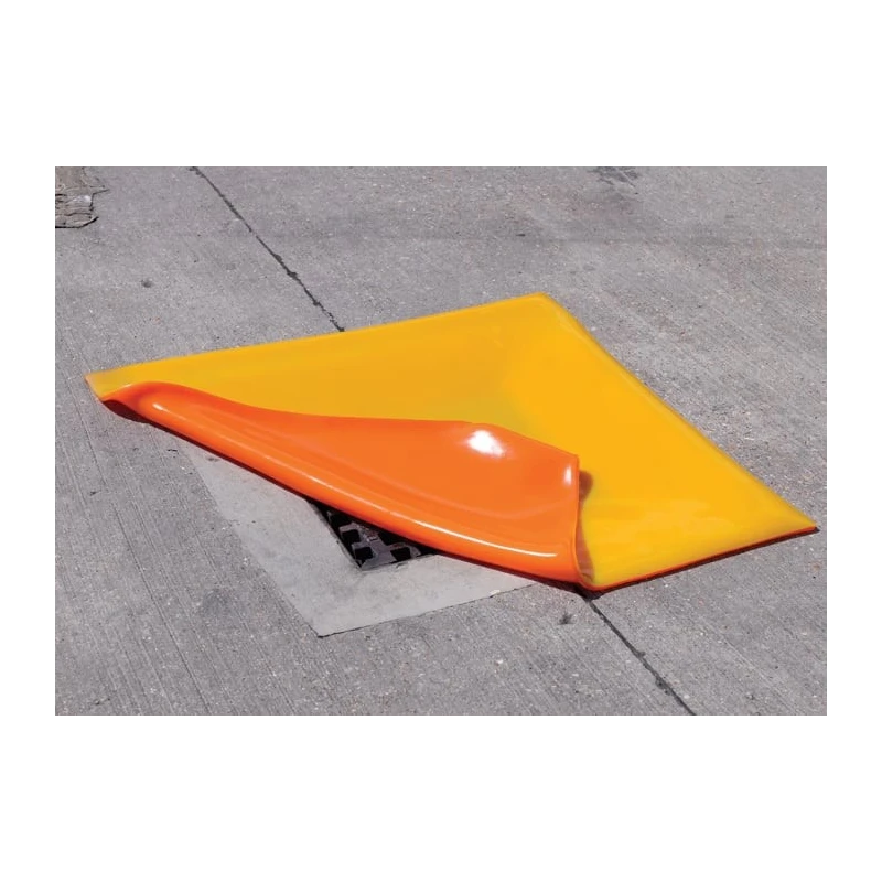 Ecospill Ltd Polyurethane Drain Cover, 460mm x 460mm, Orange, Chemical Resistant, D4204646