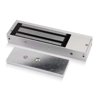 RS PRO Single Door Access Control Door Magnet, 1200 lb Holding Force, Aluminium, 12V/24V DC, Fail Safe, Nickel 192-4535