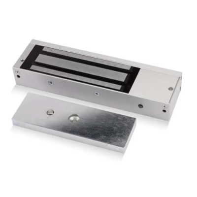 RS PRO Single Door Access Control Door Magnet, 1200 lb Holding Force, Aluminium, 12V/24V DC, Fail Safe, Nickel 192-4535