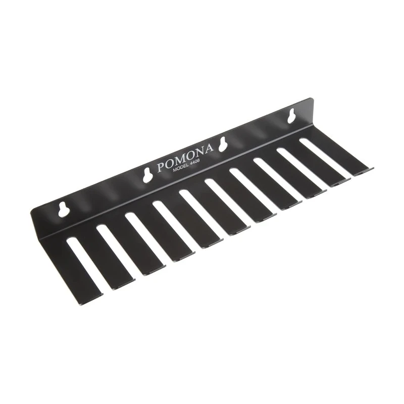 Pomona Test Lead Rack, Steel Body, Black, 10 Slots, 8.13 mm Cable Diameter, 279.4 mm Length 4408/POM