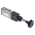 SMC Push Pull Mechanical Valve, Rc/NPT Rc 1/8, 0.7 MPa, 5/2, 18 mm VZM500
