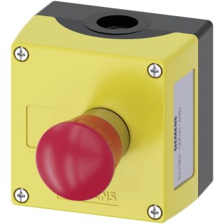 Siemens SIRIUS ACT 3SU18 Series Twist Release Emergency Stop Push Button Surface Mount 22 mm Cutout 1 NO/2 NC IP69 