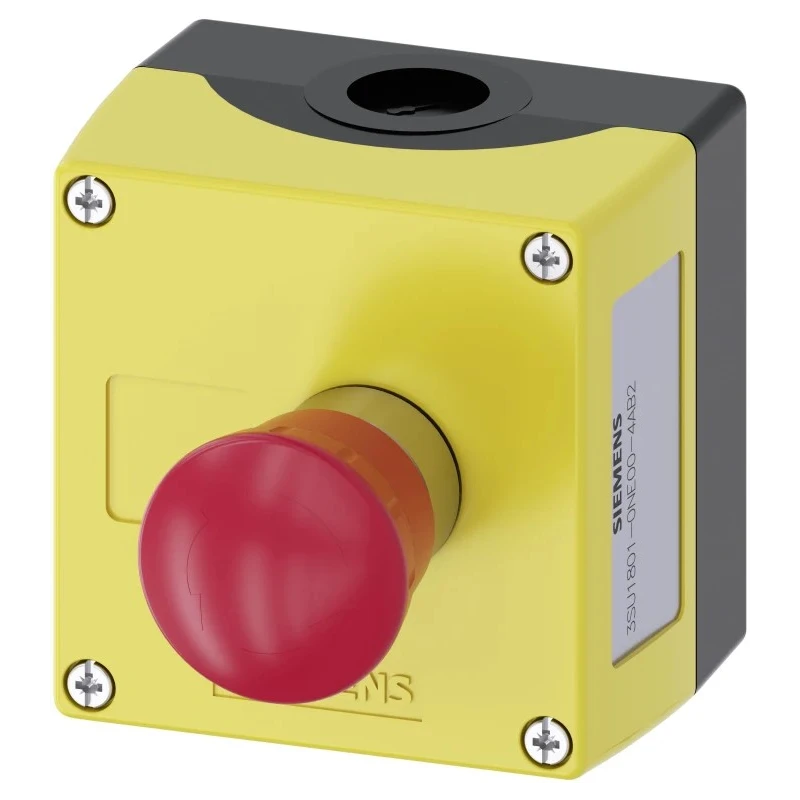 Siemens SIRIUS ACT 3SU18 Series Twist Release Emergency Stop Push Button Surface Mount 22 mm Cutout 1 NO/2 NC IP69 