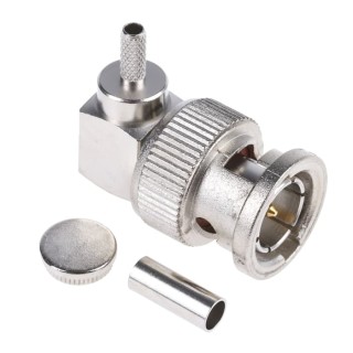 Telegartner BNC Series Coaxial Connector Cable Male BNC 75Ω Right Angle Body Crimp J01002A0027