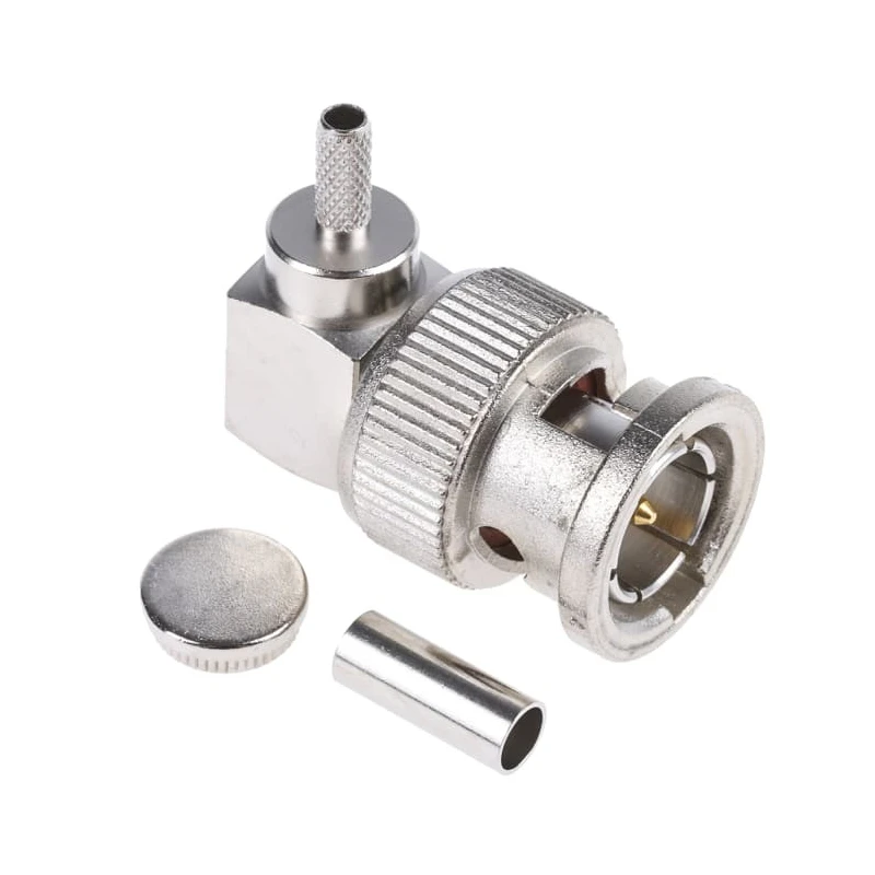 Telegartner BNC Series Coaxial Connector Cable Male BNC 75Ω Right Angle Body Crimp J01002A0027