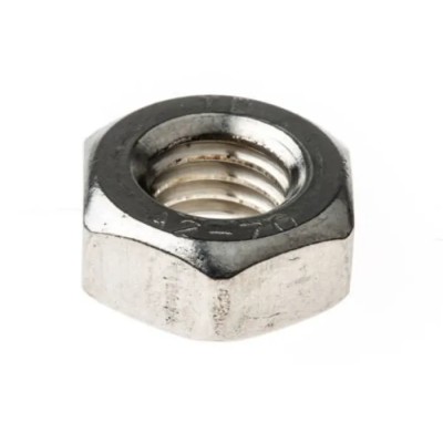 RS PRO Plain Stainless Steel Locknut M30, DIN 934 Standard, Full Type, 46 mm Width, 24 mm Height 193-3480
