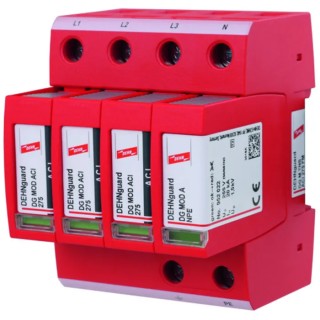 Dehn DG M TNS ACI 275 FM Type 2/Class II Surge Arrester Modular ACI, Maximum Voltage 275V, DIN Rail Mount