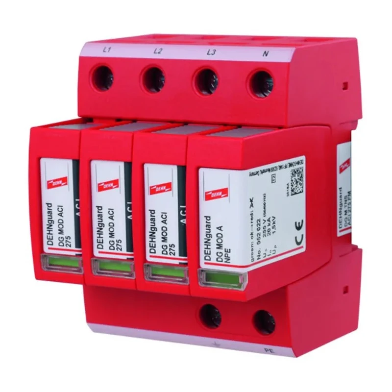 Dehn DG M TNS ACI 275 FM Type 2/Class II Surge Arrester Modular ACI, Maximum Voltage 275V, DIN Rail Mount