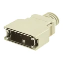 3M ABS Straight D-Sub Backshell, 20 Way, Strain Relief, Beige, Nickel Plating, 103 Series 10320-3210-000