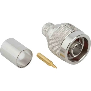 Amphenol RF N-Type Coaxial Connector, Cable Mount, Male, Straight, 50 Ω, RG214/U, Crimp, 11 GHz, 172166
