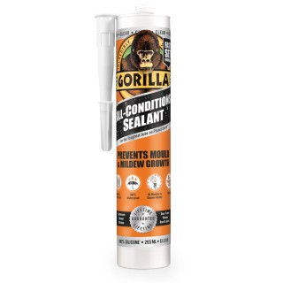 GORILLA GLUE EUROPE LTD Transparent Sealant Application Gun Cartridge, 295 ml, All-Conditions Waterproof, 1144110 Clear