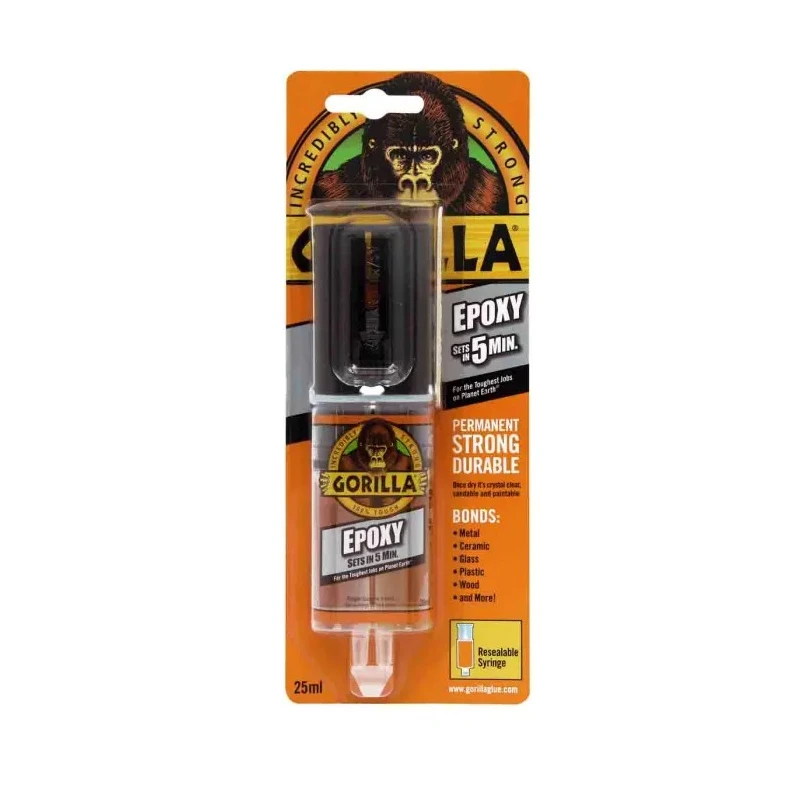 Gorilla Glue Europe Ltd Permanent Strong Liquid Epoxy Adhesive, Dual Cartridge, 25 ml, 5 Min Cure 6044000