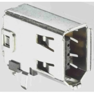 Molex 6-Way Right Angle Through Hole Female Firewire Connector, 1.5A, 125Vrms, Brass, Gold/Tin Plated, 53460-0639