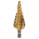 Makita High-Speed Steel Step Drill Bit, 4 to 20 mm, Hex Shank, Tin Coated D-40185