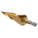 Makita High-Speed Steel Step Drill Bit, 4 to 20 mm, Hex Shank, Tin Coated D-40185