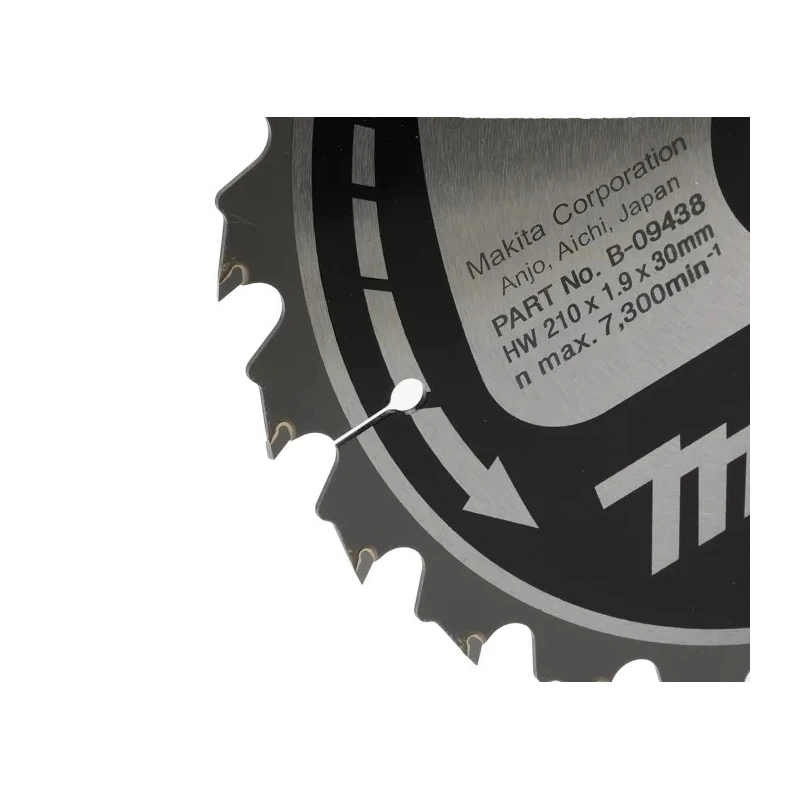 Makita Circular Saw Blade Tungsten Carbide 24 Teeth for Wood 210 mm Diameter 30 mm Arbor B-09438