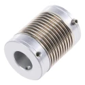Huco Flexible Coupler 25 mm OD, 33 mm Length, 132 Ncm Torque, Aluminium, Electrodeposited Nickel Bellows 321.25.3535