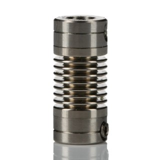 Huco Flexible Bellows Coupler, Aluminium Hub, Electrodeposited Nickel, 6.35 mm OD, 14 mm Length, Screw Style, 321.07.1414