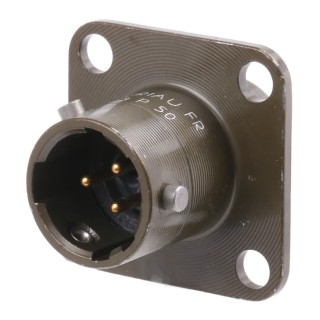 Souriau Sunbank by Eaton Copper Alloy Straight MIL Spec Circular Connector, 3 Way Panel Mount, Female/Male, 7.5A 85102E833P50