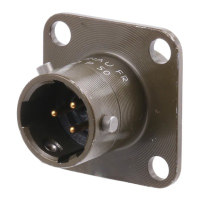 Souriau Sunbank by Eaton Copper Alloy Straight MIL Spec Circular Connector, 3 Way Panel Mount, Female/Male, 7.5A 85102E833P50