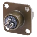Souriau Sunbank by Eaton Copper Alloy Straight MIL Spec Circular Connector, 3 Way Panel Mount, Female/Male, 7.5A 85102E833P50