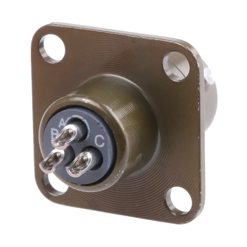 Souriau Sunbank by Eaton Copper Alloy Straight MIL Spec Circular Connector, 3 Way Panel Mount, Female/Male, 7.5A 85102E833P50