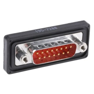 FCT from Molex FWD 15 Way Straight Panel Mount D-Sub Connector Male FWDF15P / 1731100022, IP67, 1200V, 5A