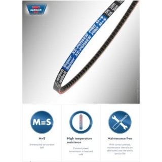 OPTIBELT Drive Belt Raw Edge XPZ Section Rubber 1290 mm Length 911 mm Inside XPZ 987 XEP
