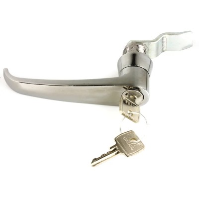 Euro-Locks a Lowe & Fletcher group Company Silver Locking Handle L-Handle Chrome Plated 0023022