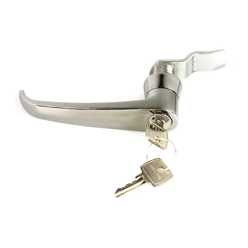 Euro-Locks a Lowe & Fletcher group Company Silver Locking Handle L-Handle Chrome Plated 0023022