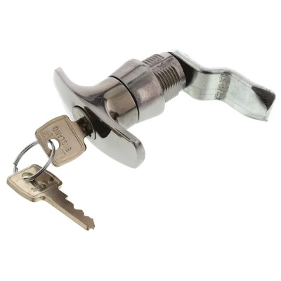 Euro-Locks a Lowe & Fletcher group Company Silver Locking Handle, T-Handle, Chrome Finish, 60mm Length 0021022