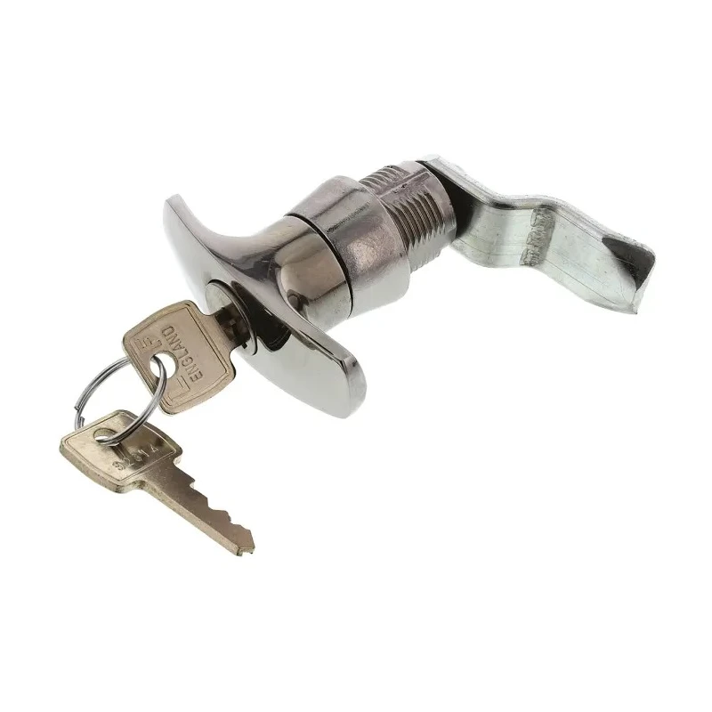 Euro-Locks a Lowe & Fletcher group Company Silver Locking Handle, T-Handle, Chrome Finish, 60mm Length 0021022