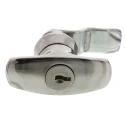 Euro-Locks a Lowe & Fletcher group Company Silver Locking Handle, T-Handle, Chrome Finish, 60mm Length 0021022