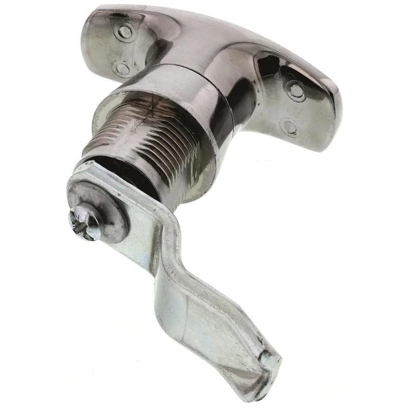 Euro-Locks a Lowe & Fletcher group Company Silver Locking Handle, T-Handle, Chrome Finish, 60mm Length 0021022